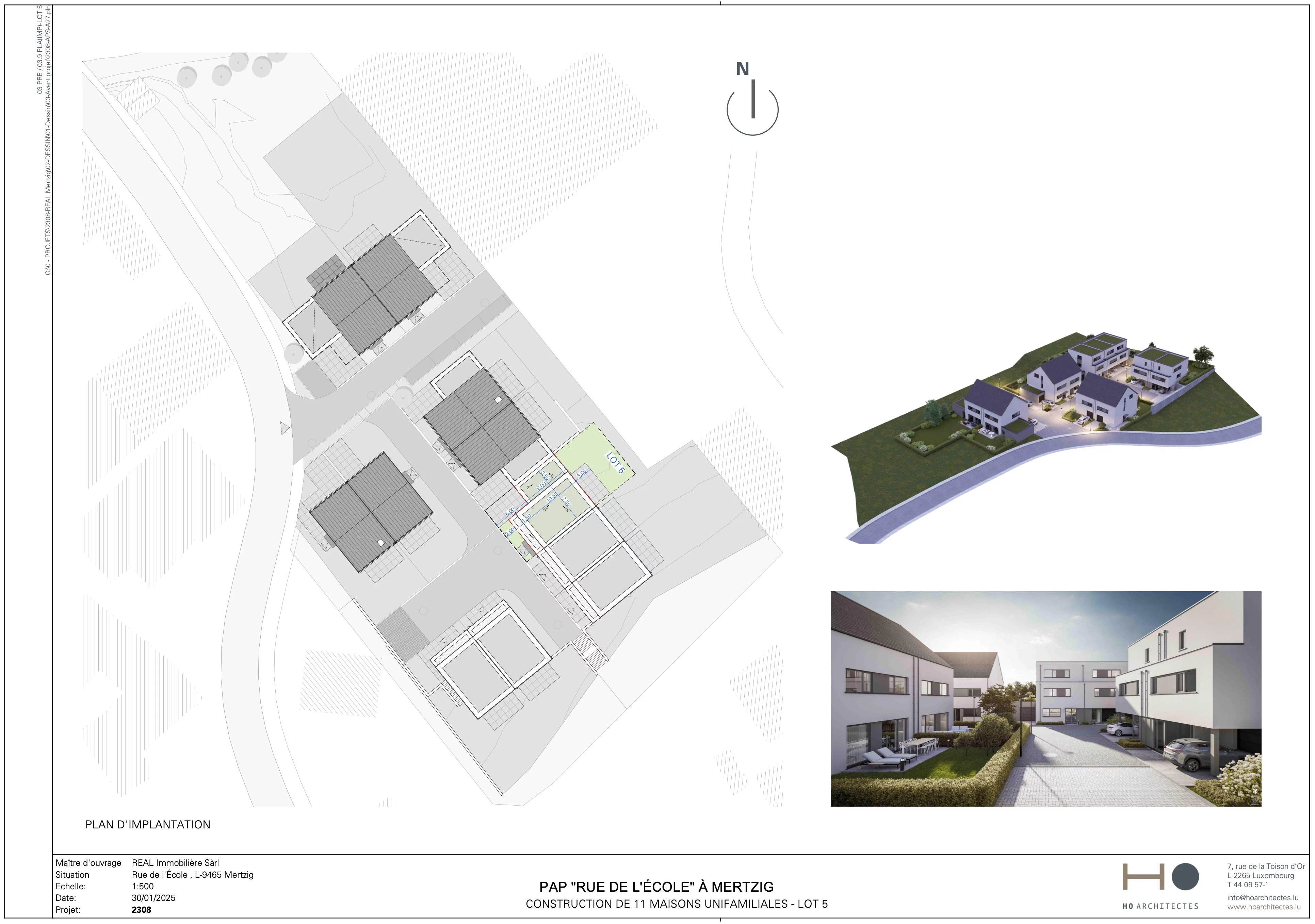 MERTZIG - RUE DE L'ÉCOLE - DOPPELHAUS-HÄUSER - LOT 5