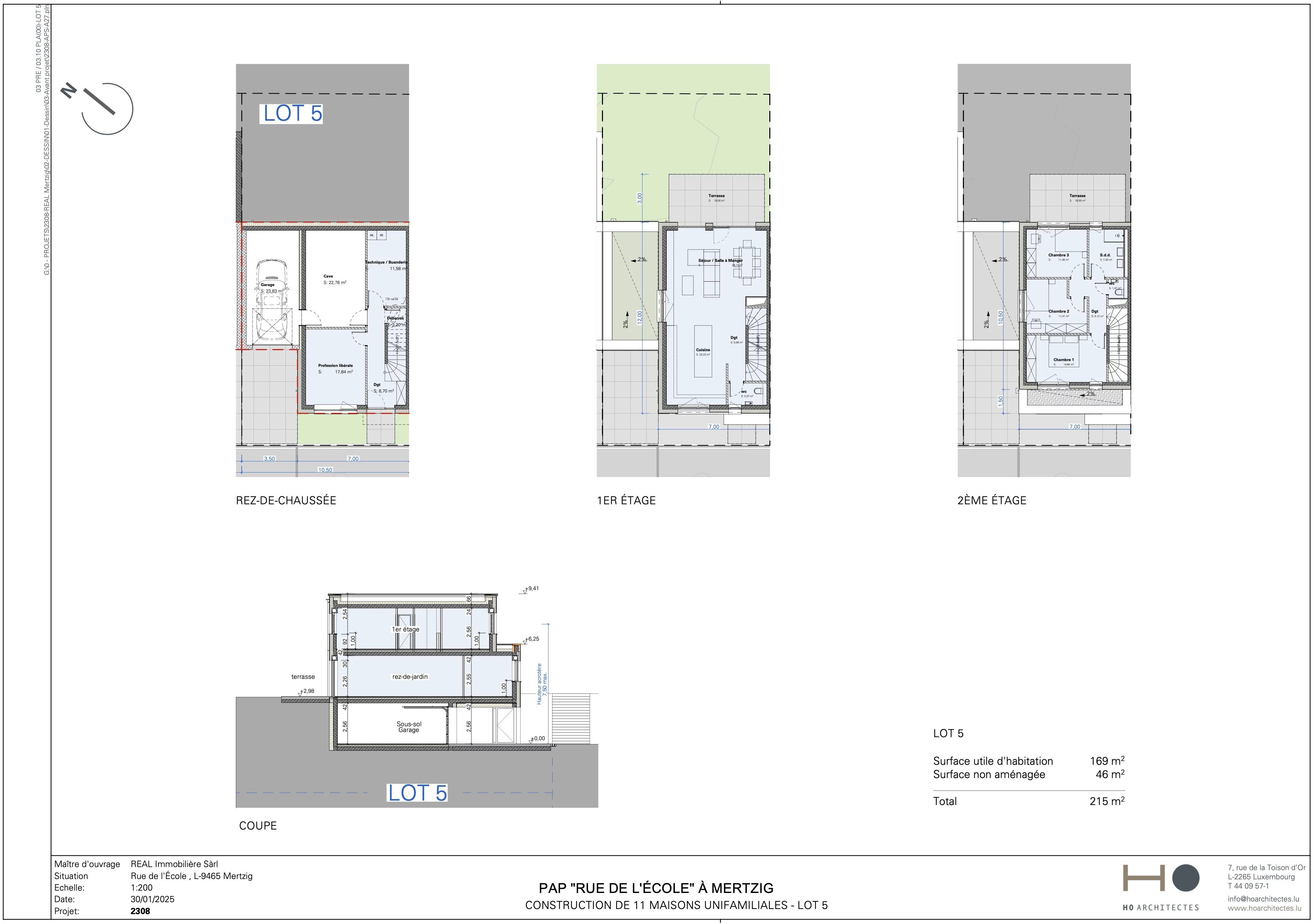 MERTZIG - RUE DE L'ÉCOLE - DOPPELHAUS-HÄUSER - LOT 5